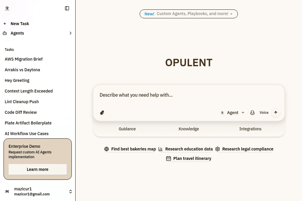 A unified personal productivity dashboard showing integrated view of tasks, emails, and calendar